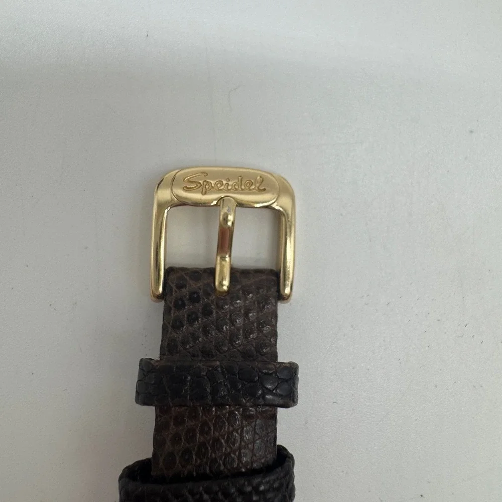 Pulsar Womens Gold Tone Date Watch VX82-0AR0 Brown Leather Strap needs bat